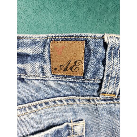 American Eagle Jeans Size 2 Womens Blue Stretch Pant Mid Rise Favorite Boyfriend - Picture 13 of 14